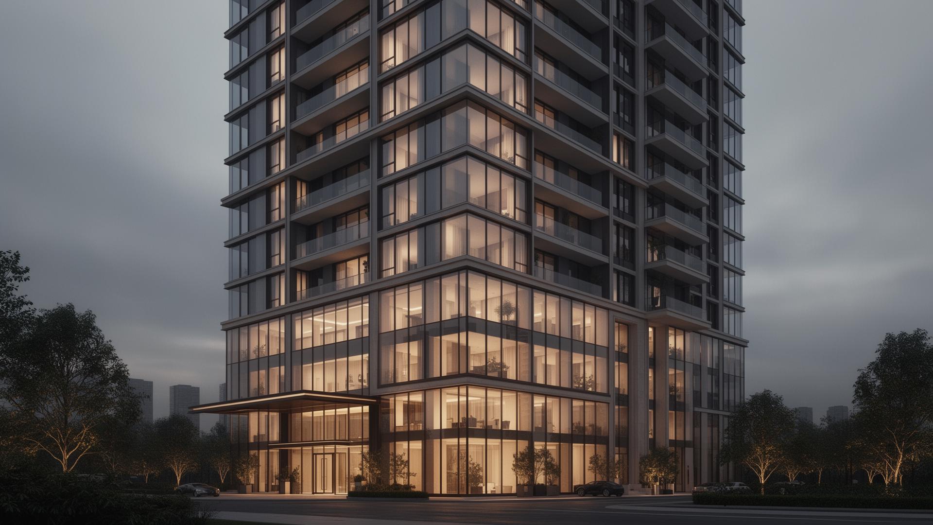 Modern residential building exterior