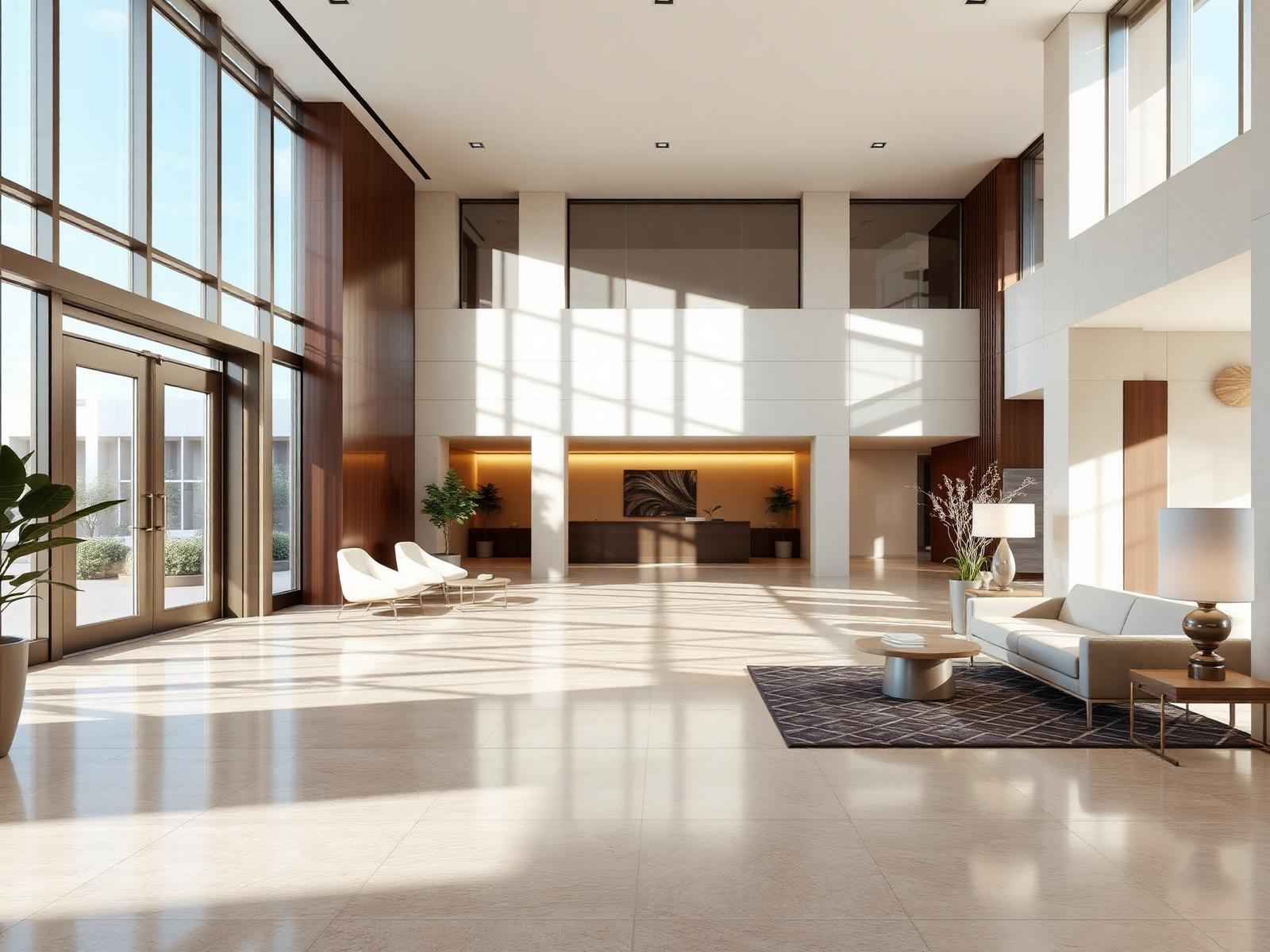 Refined residential lobby interior
